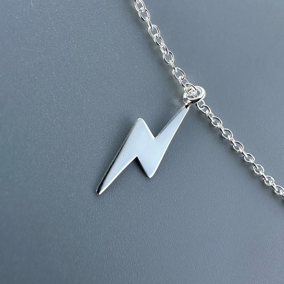 Sterling Silver Lightning Bolt Anklet - Picture 5 of 8